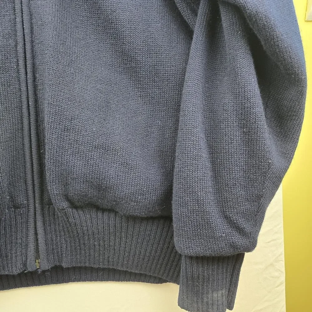 Orvis Sweater Men Large Blue‎ Foul Weather Wool Lined Full Zip Hunting